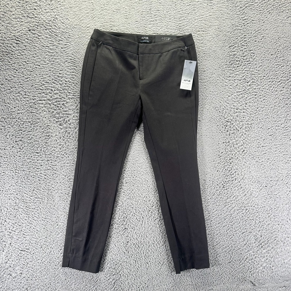 Apt. 9 Pant Womens 6P Black Cotton Cropped Skinny Leg Preppy Career Stretch